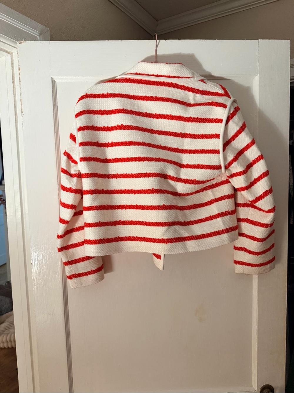 ❤️🤍 Ann Taylor Petite Striped Cropped Jacket – Size SP 🤍❤️ - Picture 3 of 3